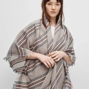 aritzia wilfred wool blanket scarf - beige